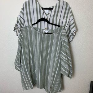 Time and Tru: Lot of 2 Tops Short Sleeve Striped